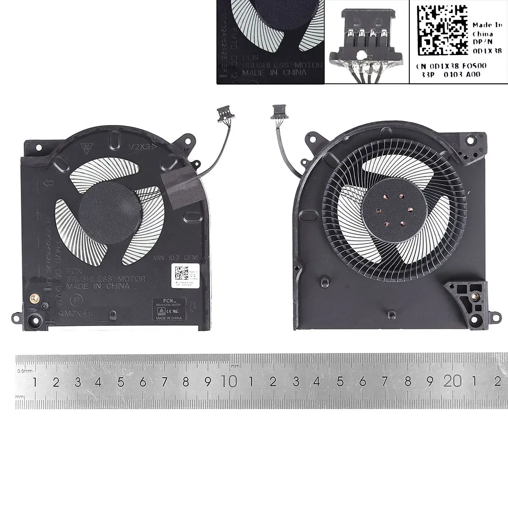 Вентилятор 12V CPU для Dell Alienware M15 R3 R4 series, (0D1X38, FM7D DFSCK324162A2E) - фото 3