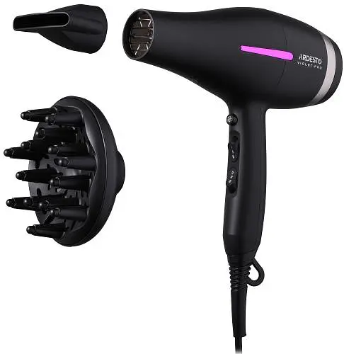 Фен Ardesto HD-Y223PRO, Black, 2200W, 2 швидкості, 3 режими, дифузор, концентратор, функція "Cool Shot", захист від перегріву, Soft Touch покриття - фото 4