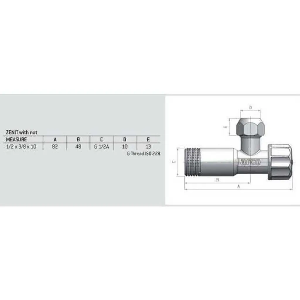 Кран кутовий вентильний Arco 1/2″х 3/4(+3/8″) Zenit Z0915 Regula 000012712 - фото 5