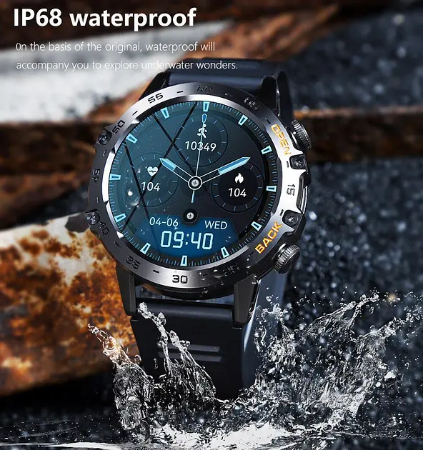 Смарт-годинник LEMFO K52 силіконовий ремінець Black Black (16360) - фото 10