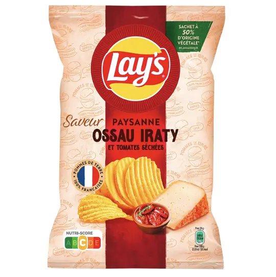 Чіпси Lay’s Paysanne зі смаком сиру Ossau Iraty та в’ялених томатів 120 г
