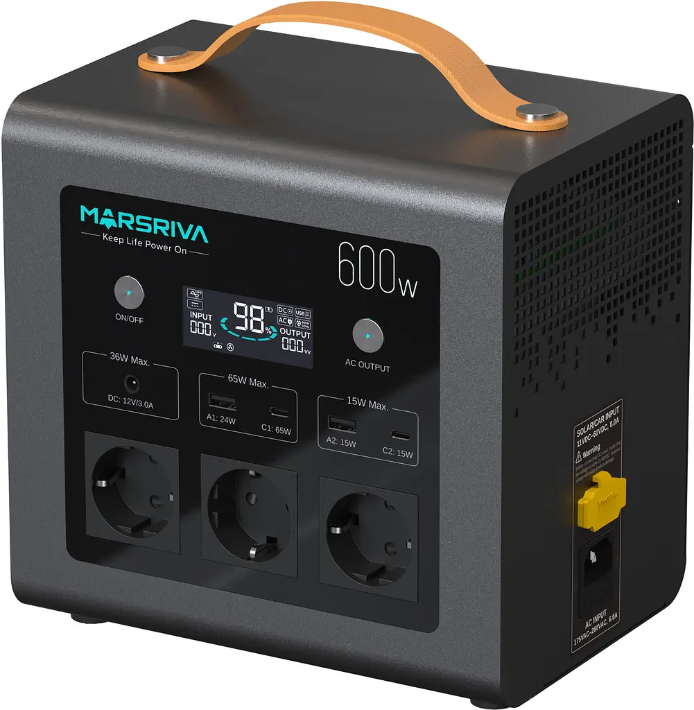 Зарядна станція Marsriva MP6 Plus 600Вт (512Вт/г) AC,MPPT, UPS, LiFePo4 - фото 4