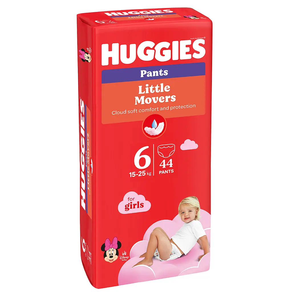 Підгузки-трусики для дівчаток Huggies Little Movers Pants 6 (15-25 кг) 44 шт. - фото 2