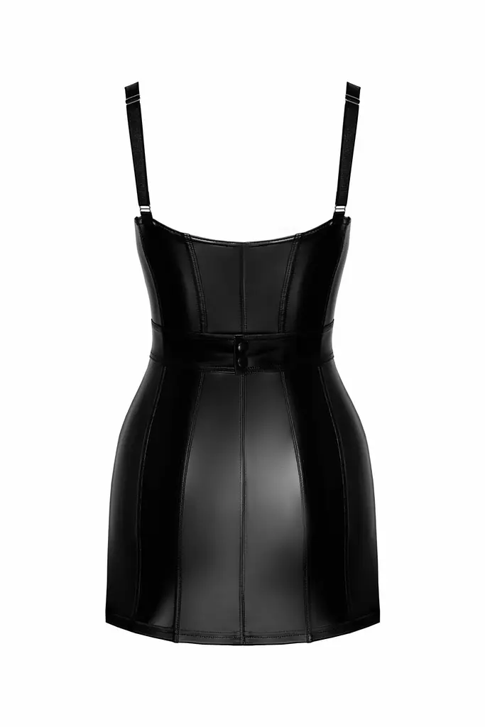 Сукня Noir Handmade F320 Starlet, XXL, під латекс, міні, блискавка по всій довжині, кільце на поясі - фото 8