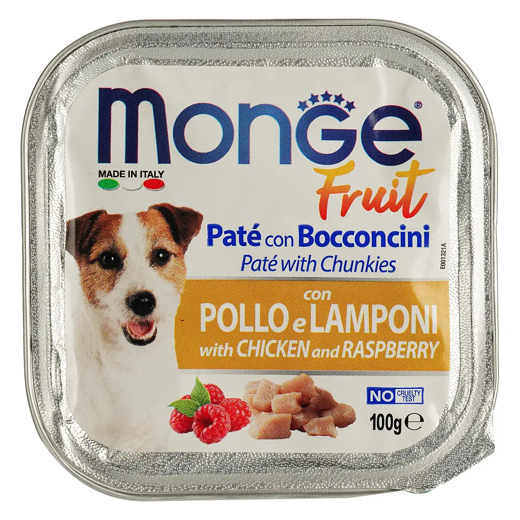 Вологий корм Monge Dog Fruit з куркою та малиною, 100 г (70013215) - фото 2