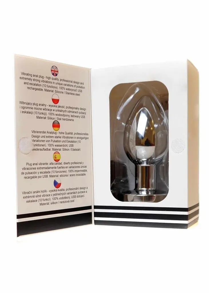 Анальна пробка B - Series Magic Rechargeable Butt Plug, 8.4 см (сріблястий) - фото 8