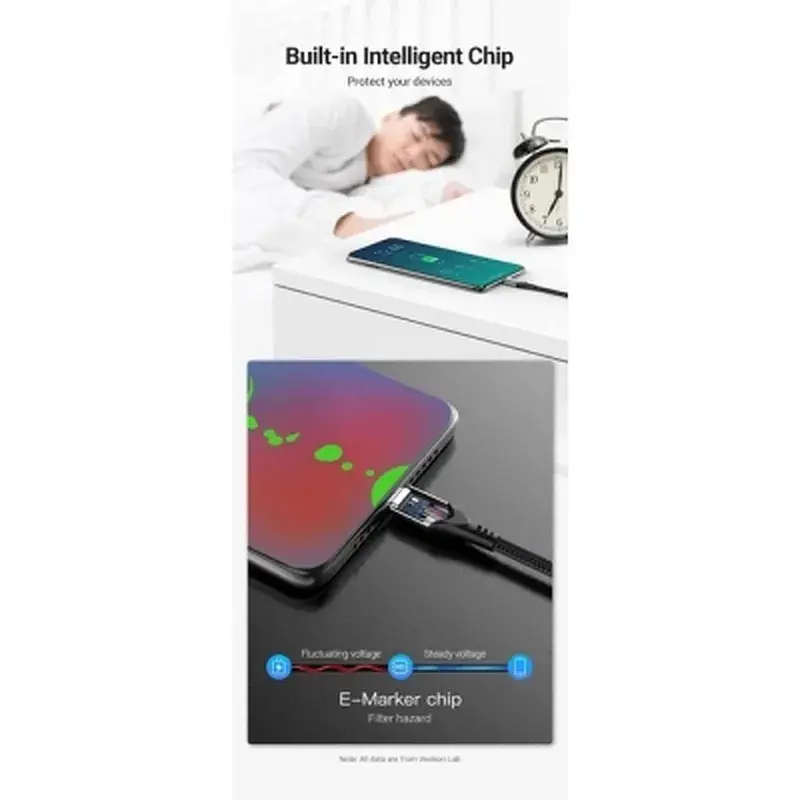 Дата кабель USB-C to USB-C 1.0m 5A aluminum gray Vention (TAEHF) - фото 6