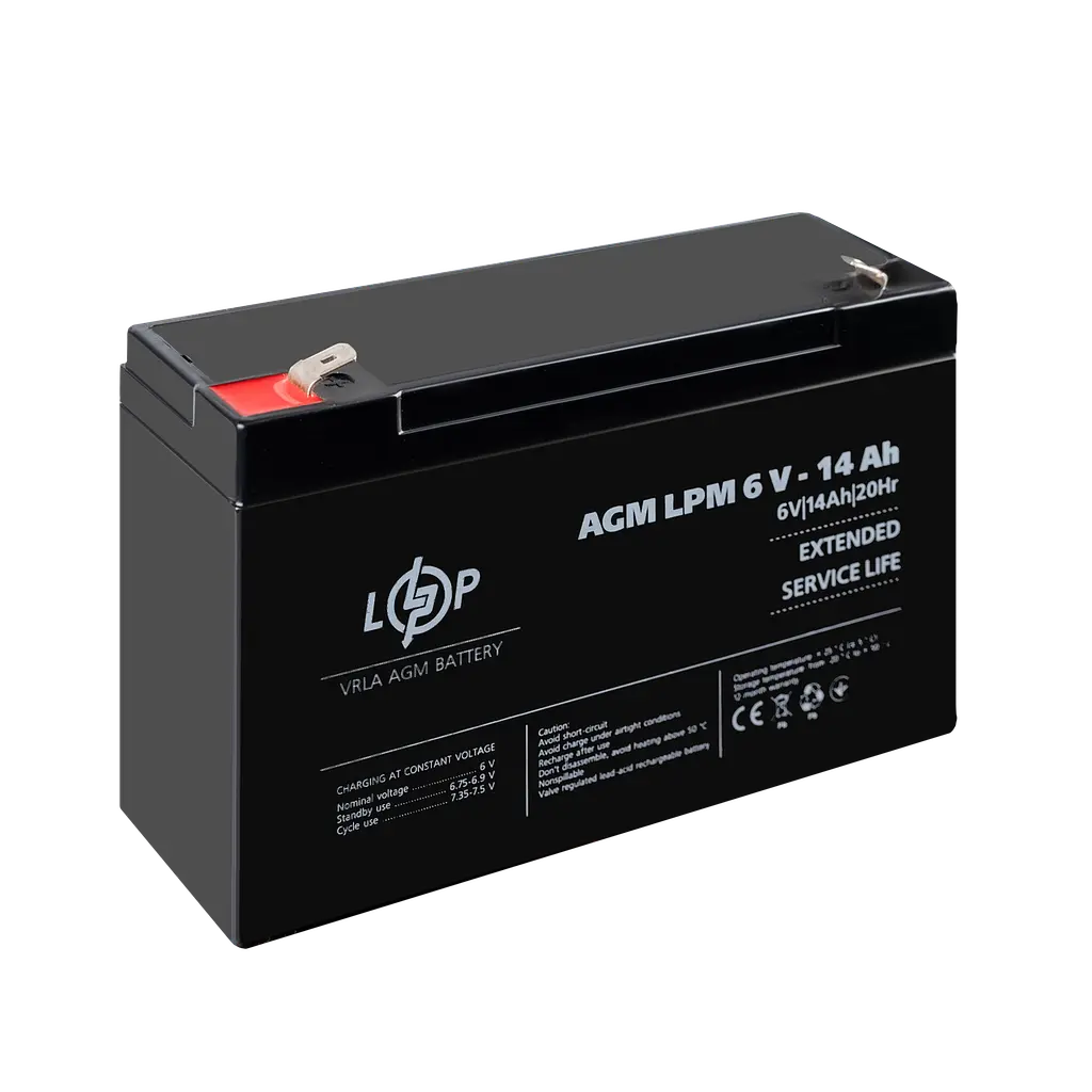 Аккумулятор AGM LPM 6V - 14 Ah - фото 4