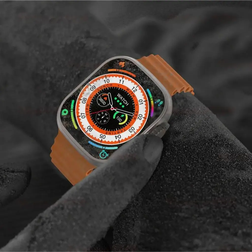 Розумний годинник IWO Ultra series 8 Silver + Orange Ocean (IW000US8SOO) - фото 4
