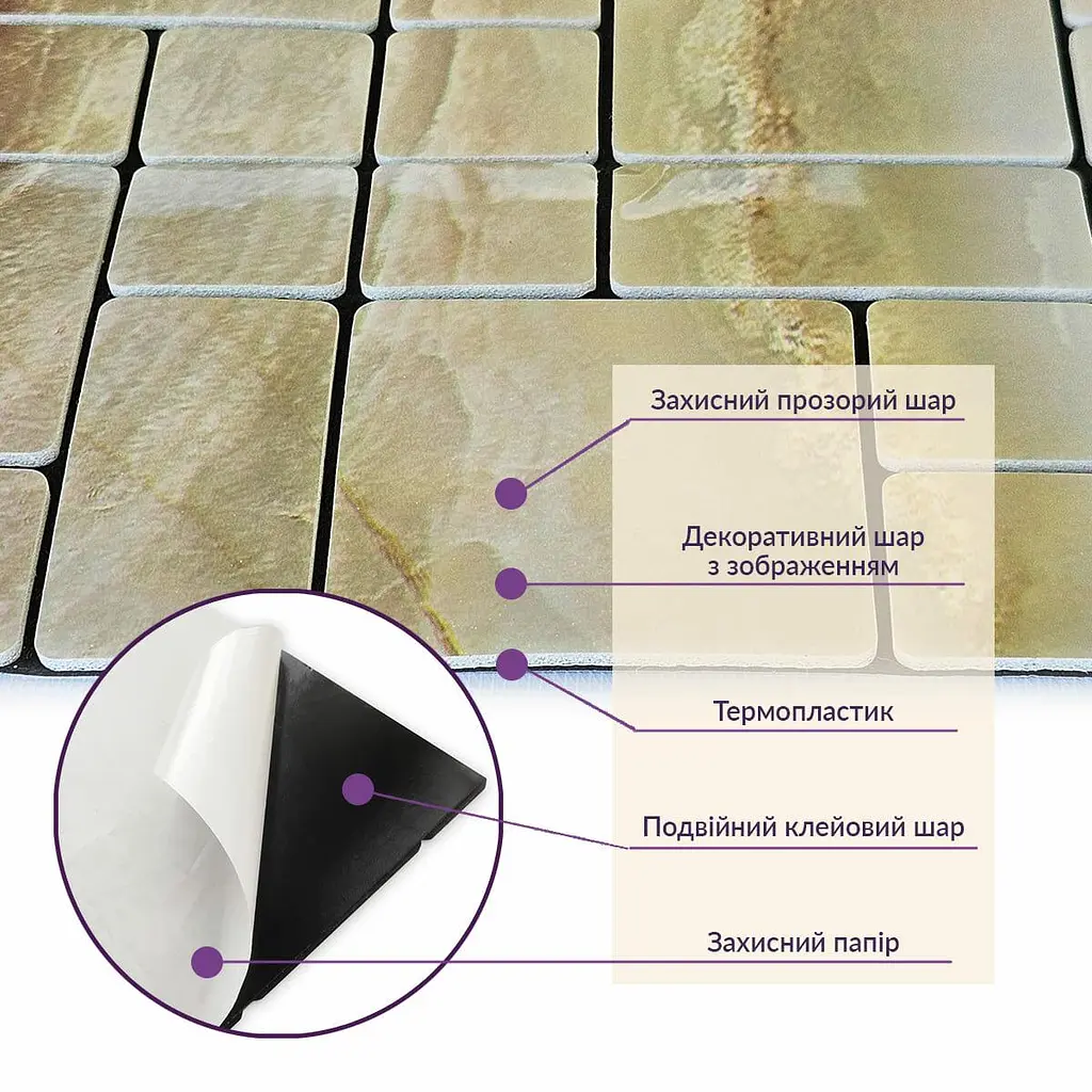 Самоклеюча PET мозаїка 300х300х4мм SW-00002442 - фото 4