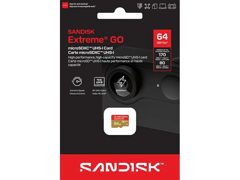 Карта пам'яті SanDisk Extreme Go microSDXC 64 GB (SDSQXGN-064G-GN6MN) - фото 3