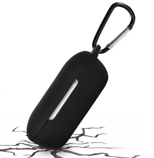 Чохол-накладка DK Silicone Candy Friendly з карабіном для OnePlus Buds Z (black) - фото 2
