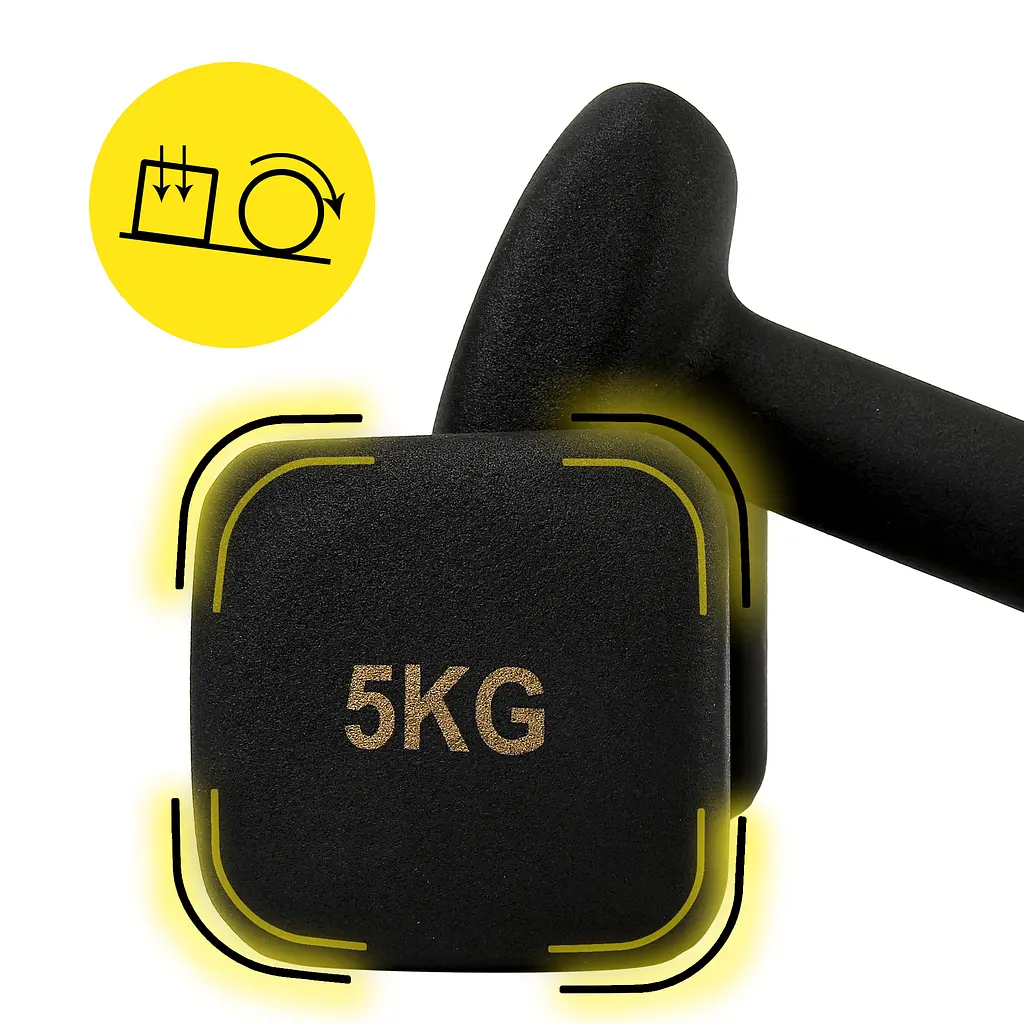 Гантелі вінілові Cornix Square 2 x 5 кг XR-0410 Black - фото 4