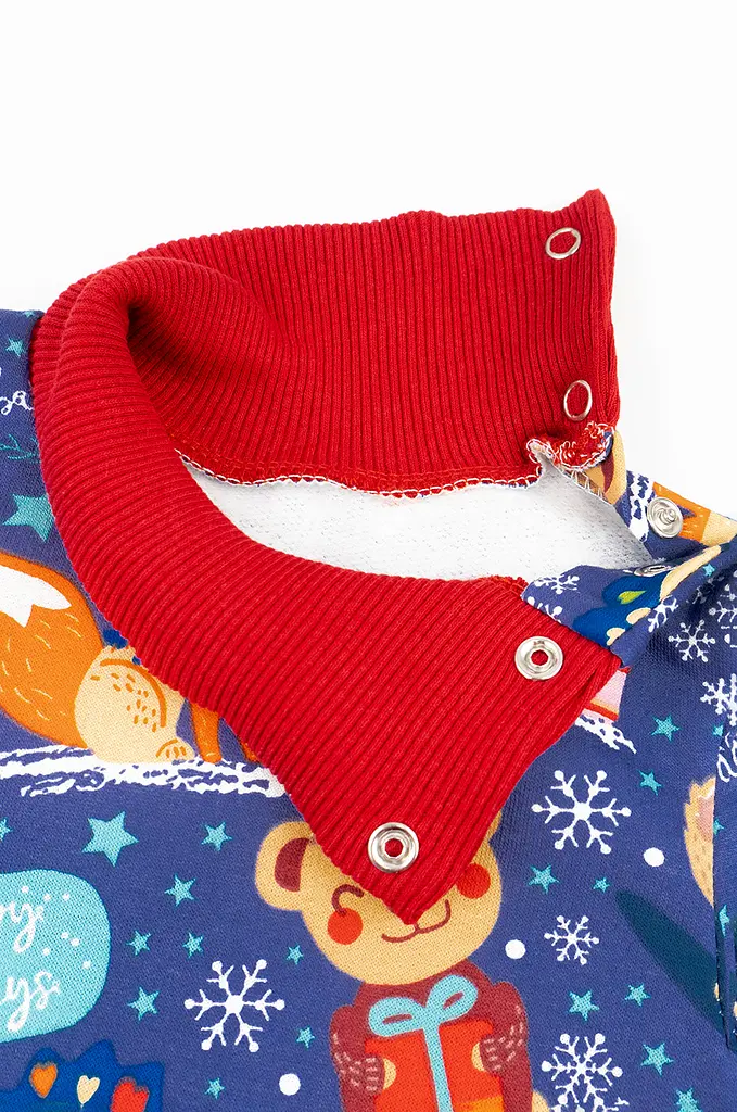 Комплект дитячий боді-гольф зі штанами Christmas Fox з начосом - фото 3