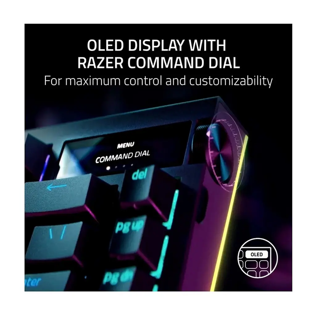 Клавіатура Razer BlackWidow V4 Pro 75 ISO Wireless/Bluetooth/USB UA Black (RZ03-05130300-R3E1) - фото 7