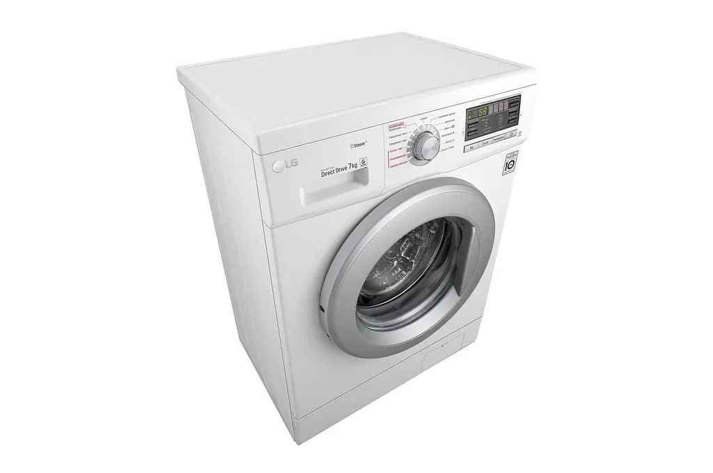 Пральна машина LG з фронтальним завантаженням F1296HDS1, 7кг, 1200, A+++, Пар, глибина 44см, Дисплей, Інвертор, Білий (F1296HDS1) - фото 6