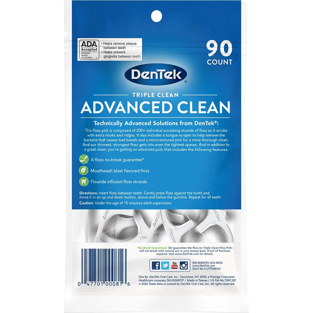 Флос-зубочистки DenTek Потрійне очищення 90 шт. - фото 2