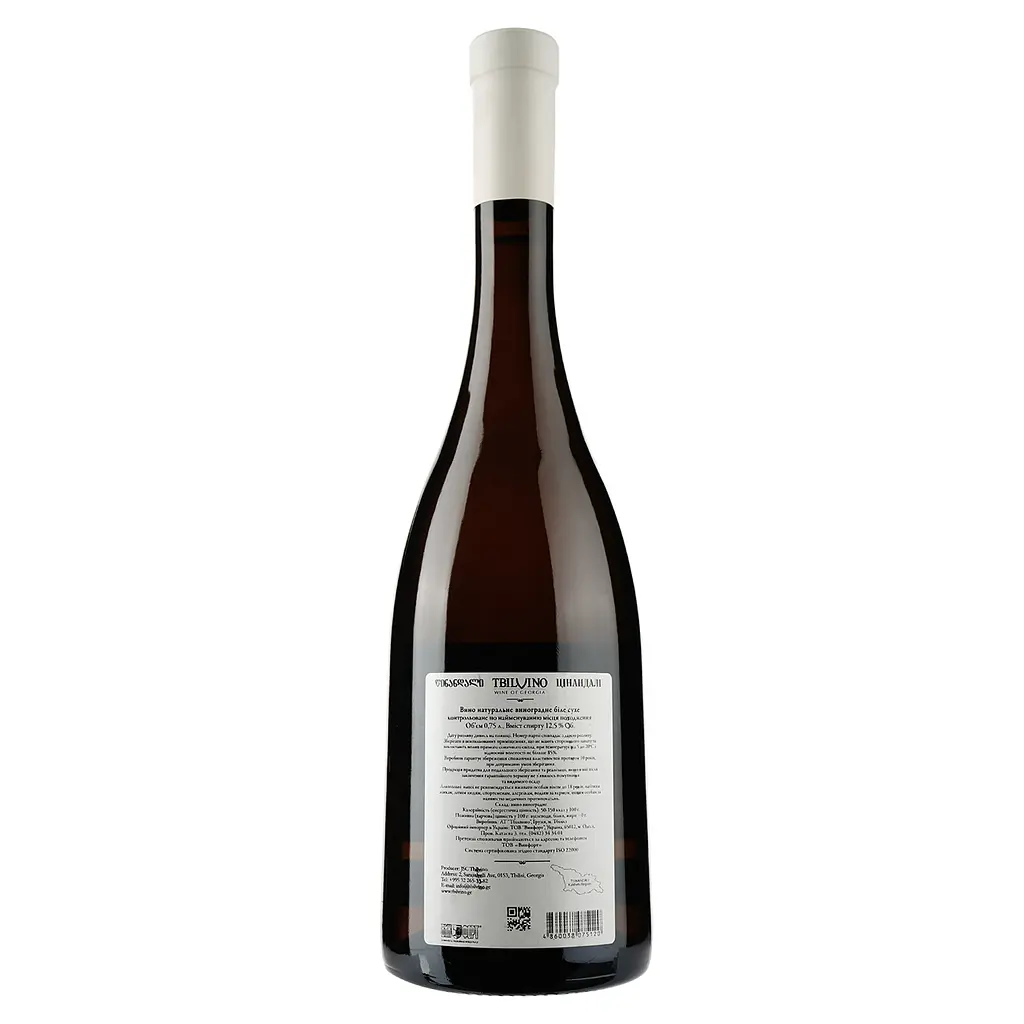 Вино Tbilvino Tsinandali, біле, сухе, 12,5%, 0,75 л - фото 2