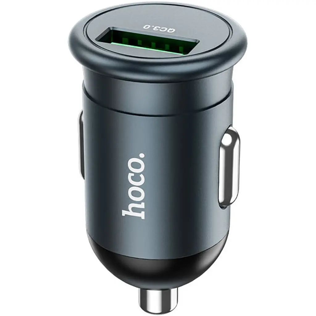 Автомобільний зарядний пристрій Hoco Z43 Mighty QC3.0 USB-A Metal Gray (761194) [151283] - фото 2