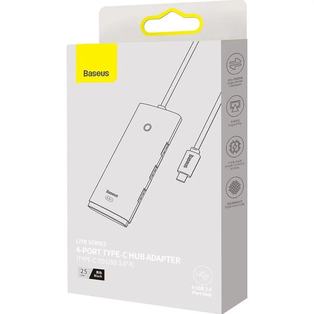 USB-хаб Baseus Lite Series 4-in-1 USB-C HUB (WKQX030301) [158360] - фото 6