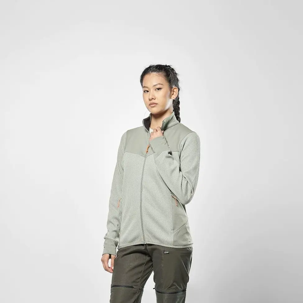 Флісова кофта Salewa Puez Waffle Hyb PL Jacket W M Сірий-Зелений (1054-013.012.1082) - фото 6