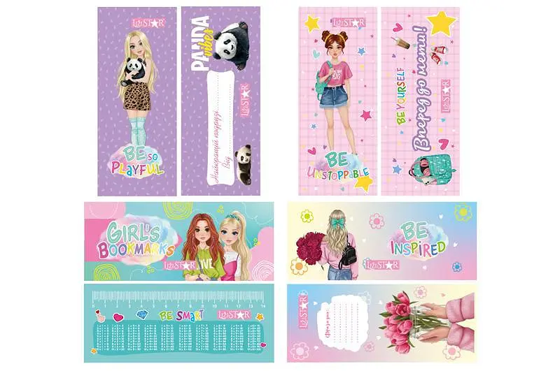 Набір закладок ламінованих для книг GIRLS BOOKMARKS канцелярські аксесуари для читання (LS-07) - фото 4