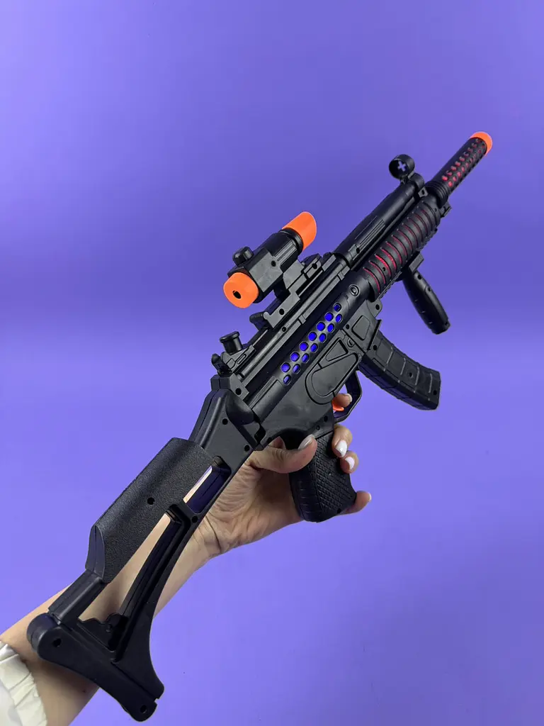 Автомат іграшковий MP5 зі світлом та звуком JL666-14, на батарейках, 2 варіанти прикладу, для хлопчиків від 5 років - фото 3