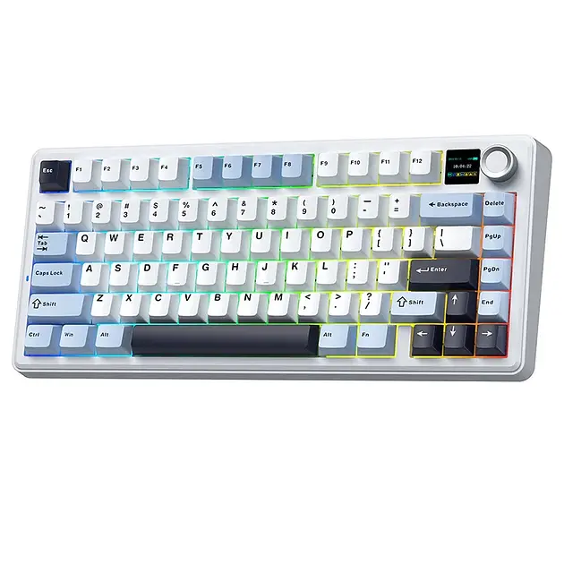 Ігрова механічна клавіатура Aula F75 Max / Три режими підключення / LEOBOG Reaper Switch / Біла - фото 2