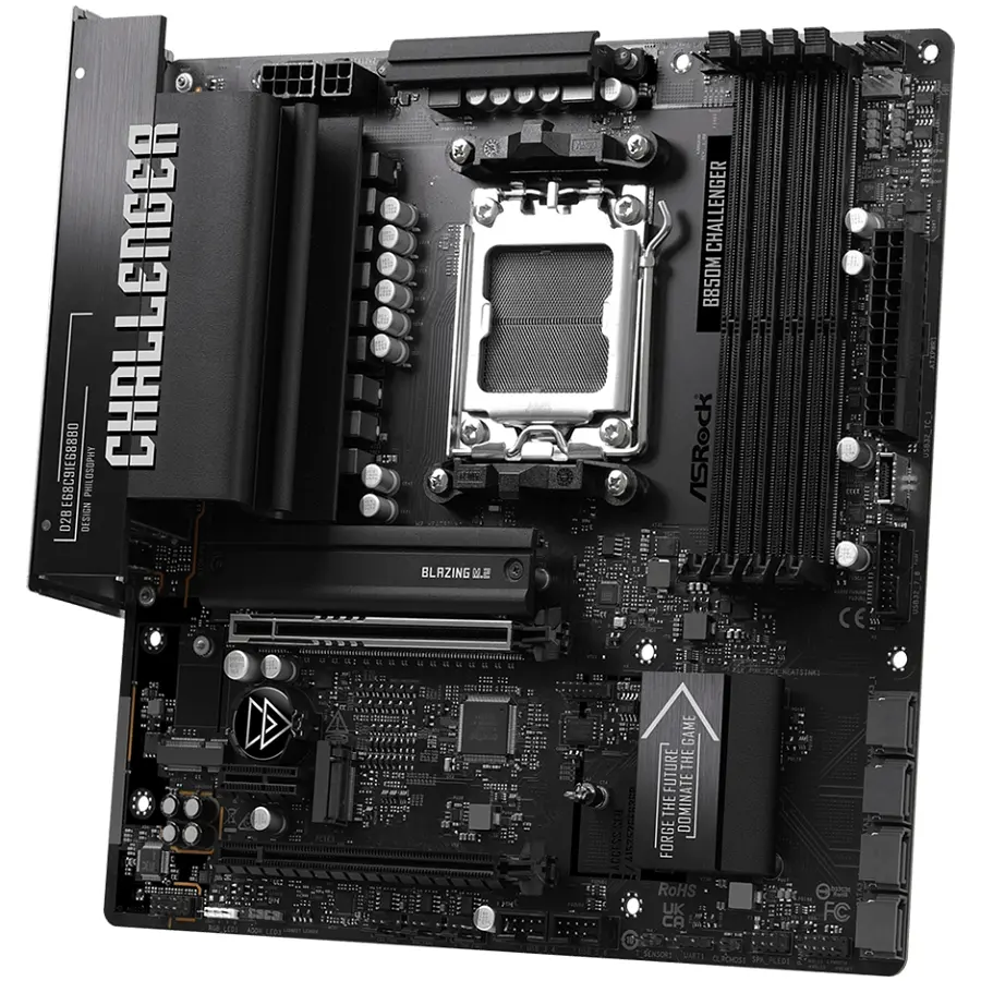 ASRock B850M CHALLENGER (AM5/B850, 4*DDR5, 2xPCIex16, HDMI/DP, 4xSATAІІІ,2xM.2, 2.5GLan, mATX) - фото 2
