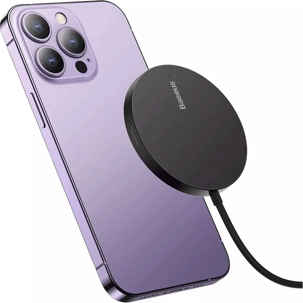 Бездротовий зарядний пристрій Baseus Simple Mini3 Magnetic Wireless Charger 15W Black (CCJJ040001) [93372] - фото 4