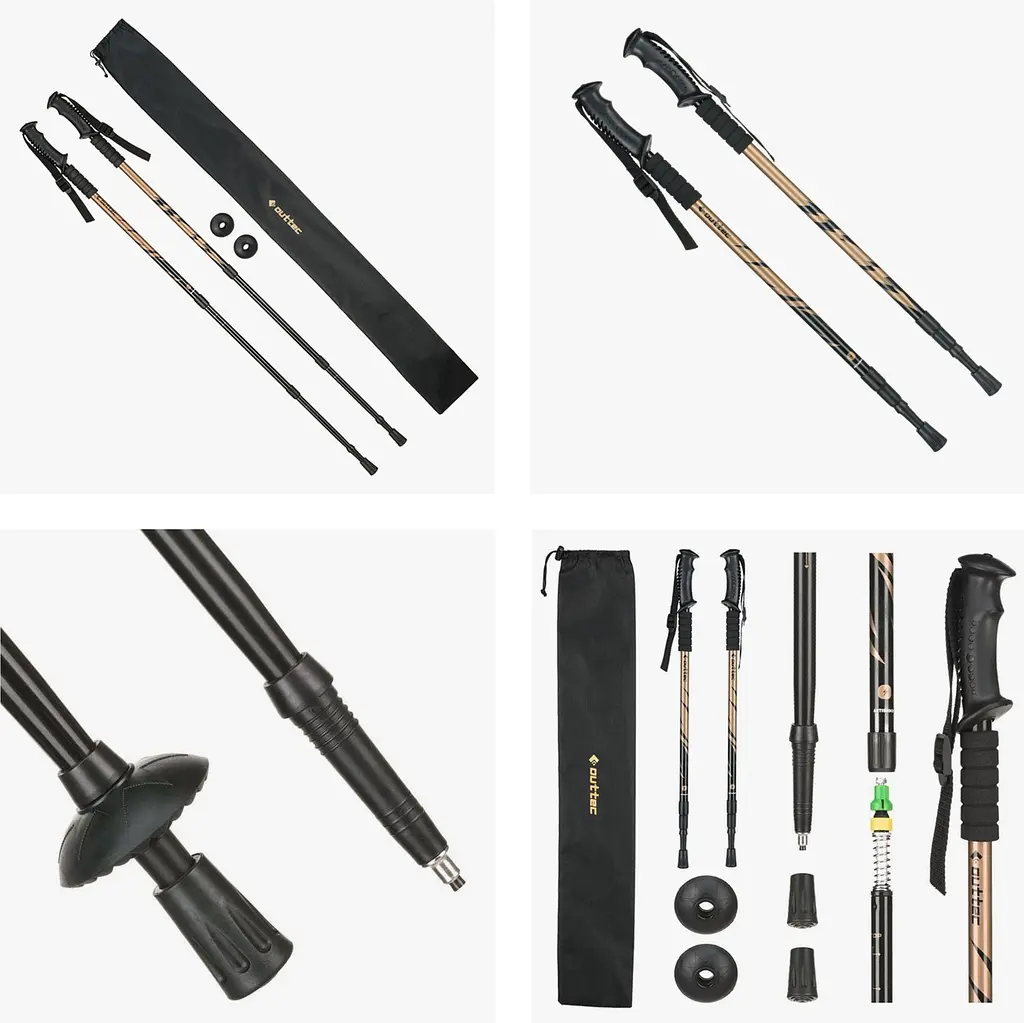 Трекінгові палки Outtec алюмінієві 3-х секційні 65-135см Anti-shock - фото 16