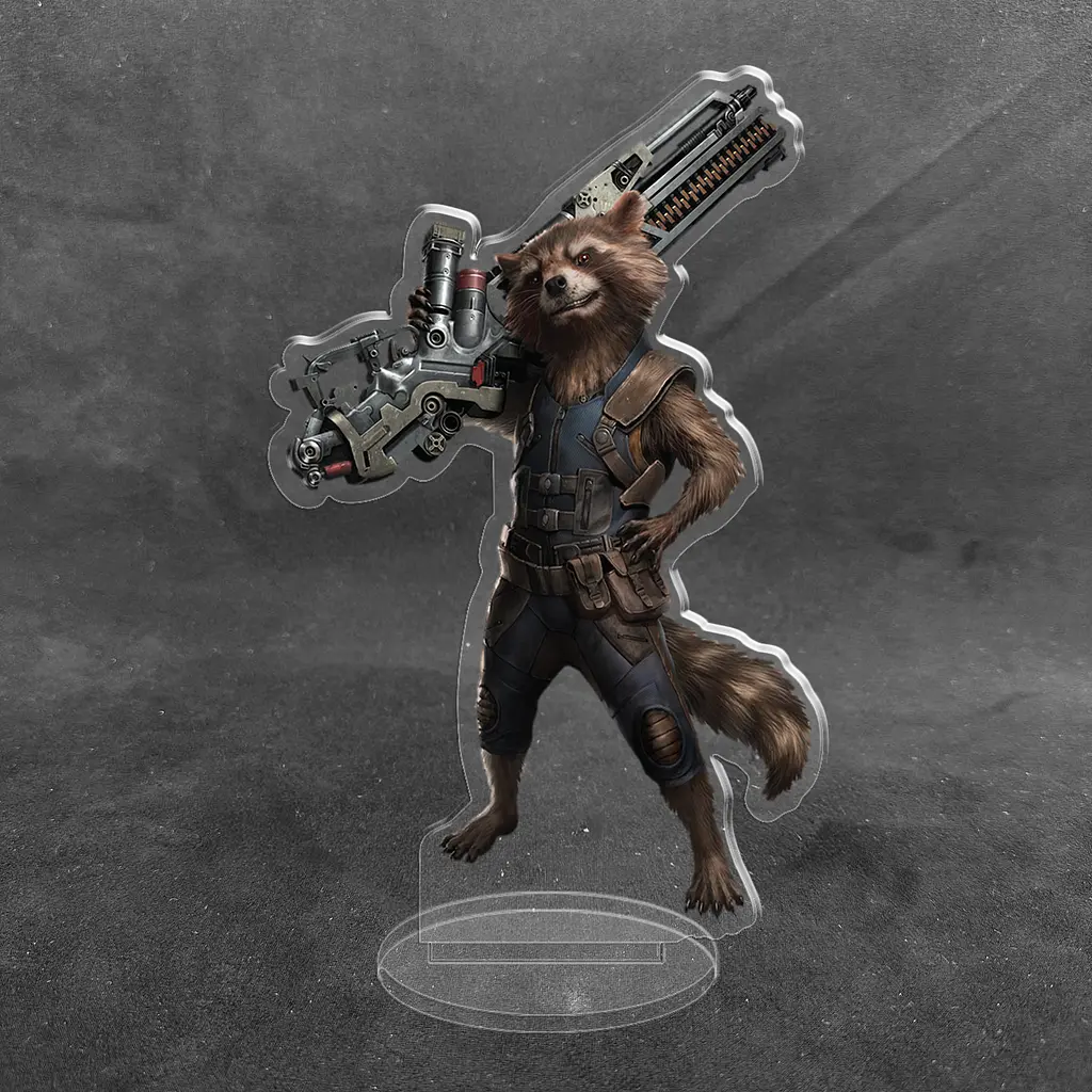 Акрилова колекційна фігурка Вартові Галактики Єнот Ракета Rocket Raccoon 15 см - фото 2