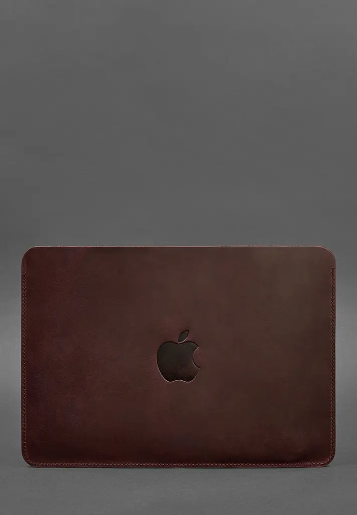 Шкіряний чохол BlankNote для MacBook 14 дюйм Бордовий Crazy Horse - фото 3