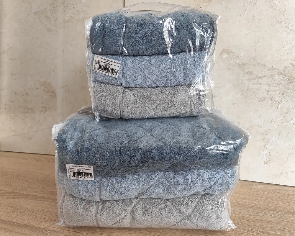 Набір турецьких махрових рушників Cestepe MicroCotton Premium 3 штуки 50x90 + 3 штуки 70х140 Eva 1 щільність 600 г/м2 - фото 6