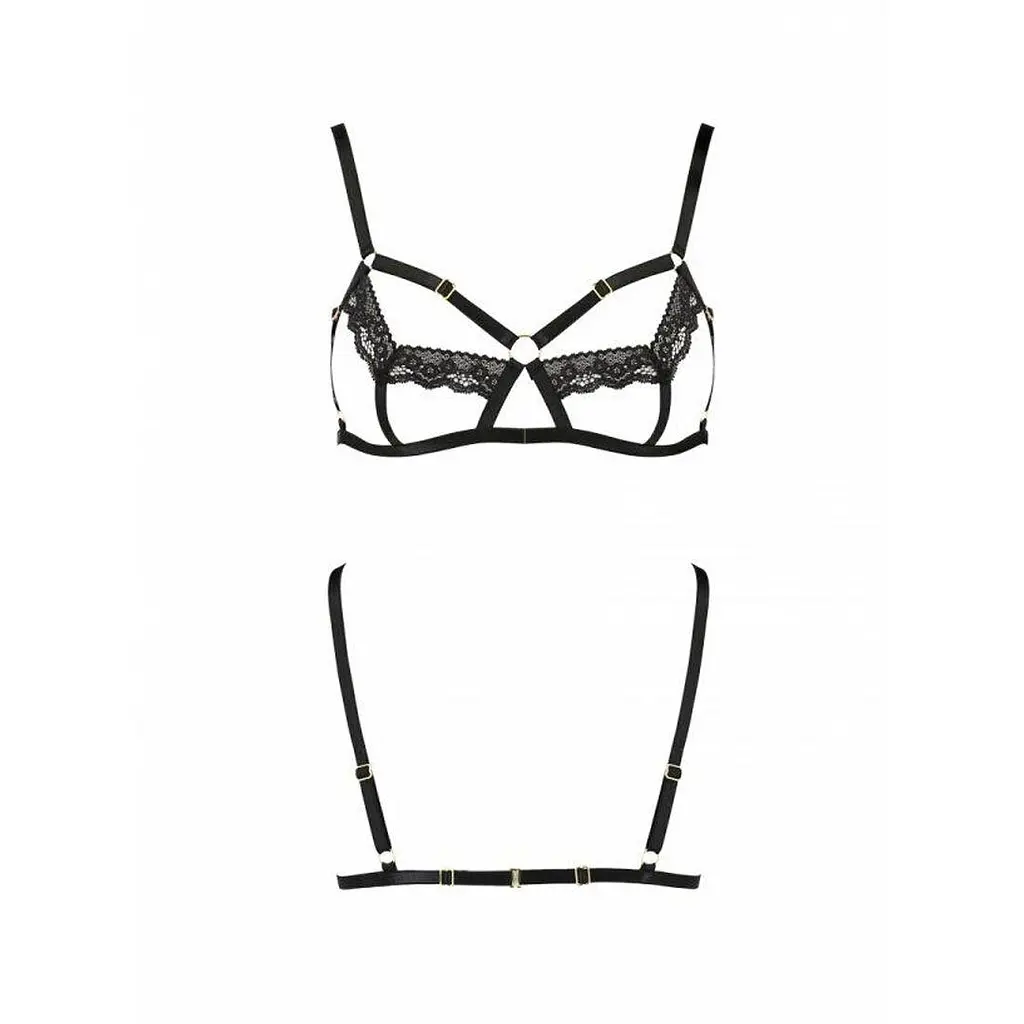 Бюстгальтер-стрепи з мереживом SOLON BRA black - Passion Exclusive L/XL - фото 5