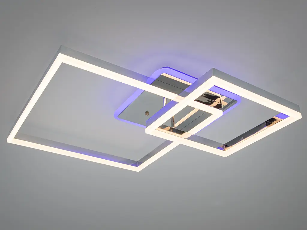 Стельова LED люстра хром 84 Вт 14 квадратів пульт - фото 3