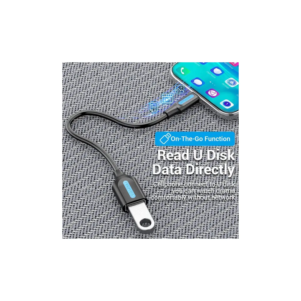 Переходник OTG USB 3.1 AF to USB-C 0.15m black VENTION (CCVBB) - фото 5