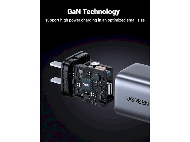 Мережевий зарядний пристрій UGREEN CD319 Nexode Mini GaN 30 W 1xUSB-C PD3.0 QC4.0 Wall Charger Gray (90666) - фото 3