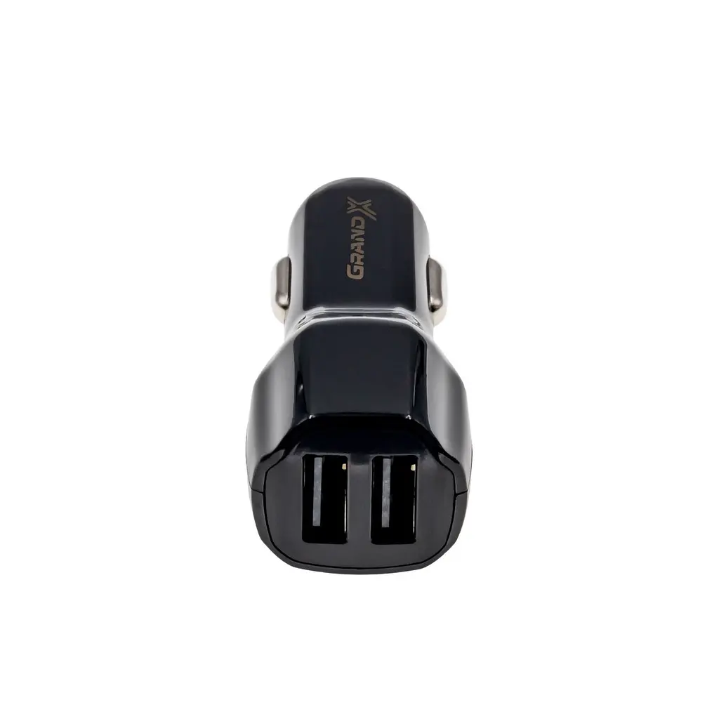 Автомобільний зарядний пристрій Grand-X (2USB 2.4A) Чорний (CH-26B) - фото 2