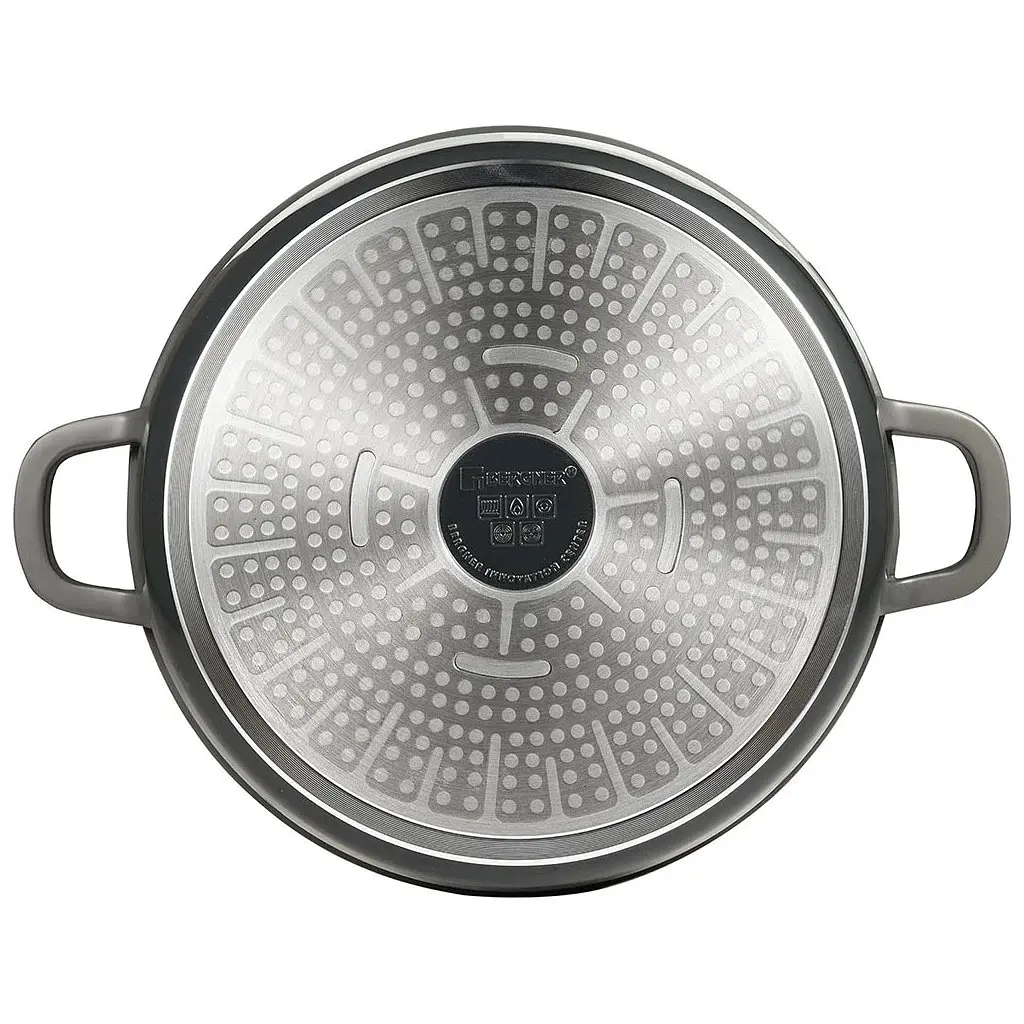 Каструля Bergner Excalibur з кришкою Сіра 5.8 л (BG-36102-GY) - фото 4