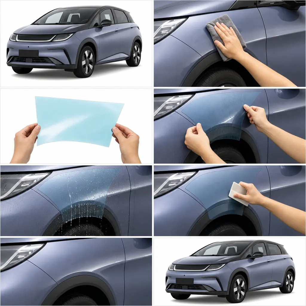 Антигравійна захисна бронеплівка за лекалами для BYD Dolphin I 2021-2024 - повний кузов - фото 2