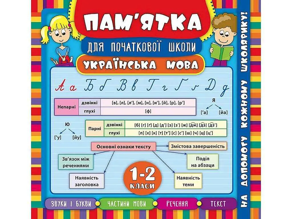 Пам’ятка для початкової школи УЛА Українська мова 1-2 класи арт.20411