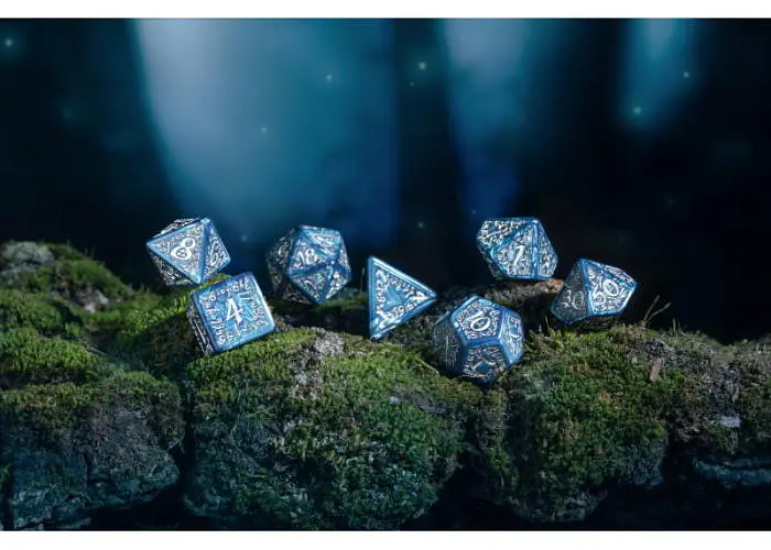 Набор кубиков Elvish Cobalt & Silver Dice Set , 7 шт. (SELV10) - фото 4