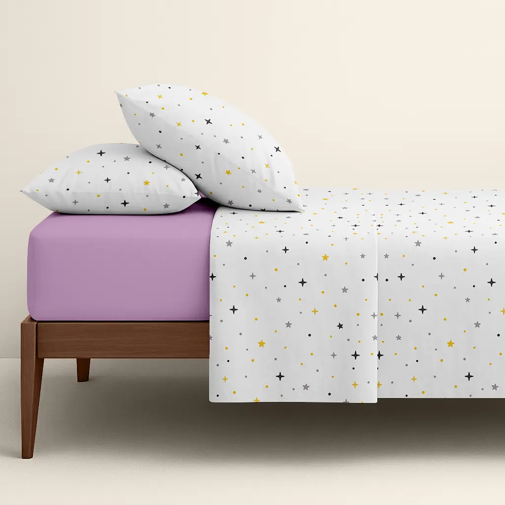Комплект постільної білизни Cosas Midnight stars CS5 Сімейний сірий (MidnightStars_El180x30-46Camellia_160x2) - фото 2