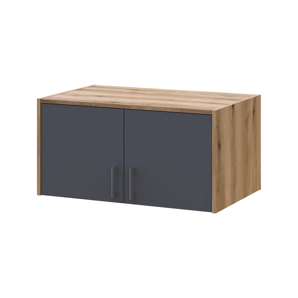 Шафа для одягу Doros Ронді з антресолей і дзеркалом Дуб Артизан/Графіт 2ДСП 82х52х236 (80737810) - фото 7