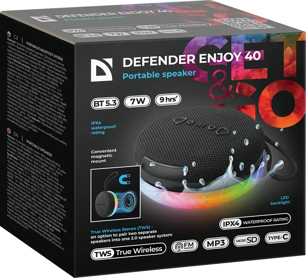 Портативна акустика Defender Enjoy 40 7Вт чорний (65141) (7191843) - фото 8