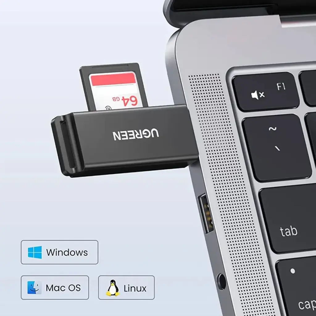 Card Reader USB 3.0 --> 2-слота SD/TF CM104 Ugreen (40752) - фото 5