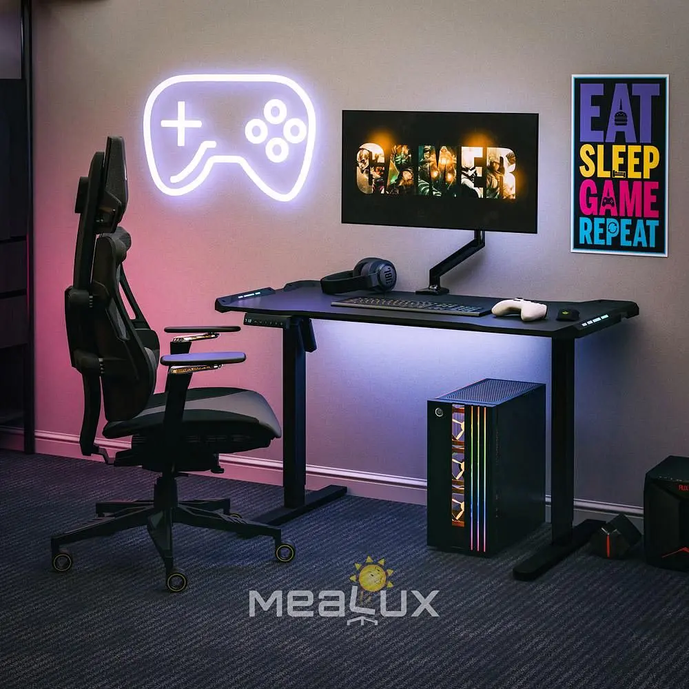 Стіл Mealux PowerDesk Carbon RGB з електрорегулюванням висоти (EVO-201 Carbon/B)  - фото 4