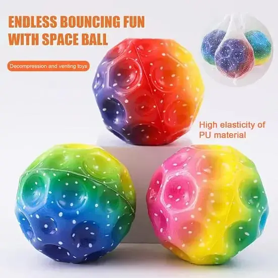 Антигравітаційний м'яч Like Sun Gravity Ball 7 см силіконовий м'яч-стрибунець антистрес для дітей і дорослих космос (SKU-191.7) - фото 5