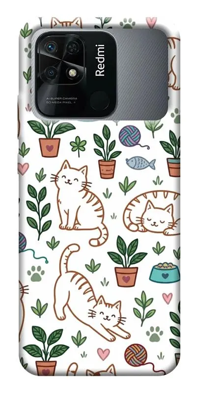 TPU чохол Demsky Cats pattern для Xiaomi Redmi 10C